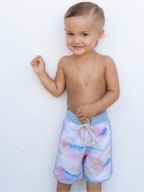 Sweet honey Hawaii toddler swim trunks
